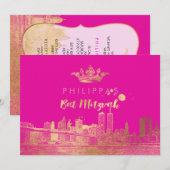 Invitation PixDezines Faux Gold NYC/Mitzvah/DIYcolor (Devant / Derrière)