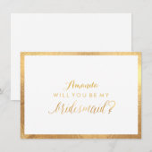 Invitation PixDezines Faux Gold Serez-Vous Ma Femme D'Accueil (Devant / Derrière)