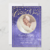 Invitation PixDezines Faux Gold+Silver, sur la lune (Devant)