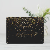 Invitation PixDezines Faux Gold Vous Serez..Bridesmaid (Debout devant)