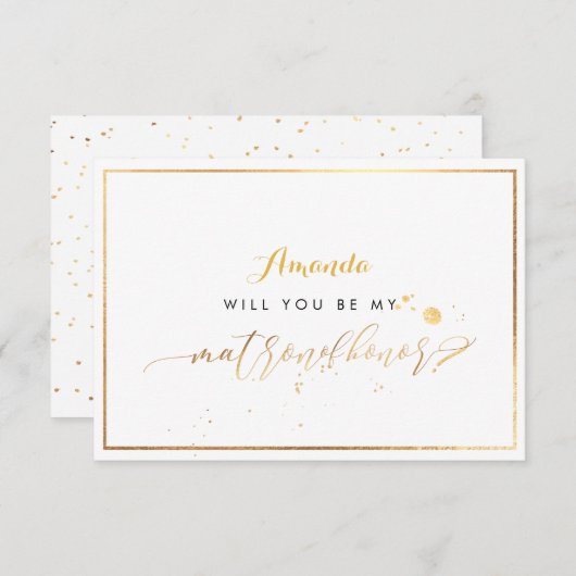 Invitation PixDezines Faux Gold vous serez chef d'honneur (Devant / Derrière)