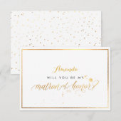 Invitation PixDezines Faux or en sera vous la Matrone d'Honne (Devant / Derrière)