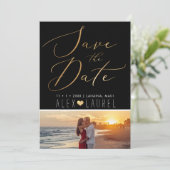 Invitation PixDezines Faux Or Sauver la Date (Debout devant)