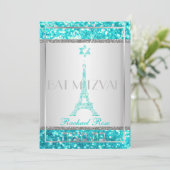 Invitation PixDezines faux parties scintillant eifflel/Bat mi (Debout devant)