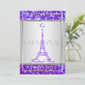 Invitation PixDezines faux parties scintillant eifflel/Bat mi (Debout devant)