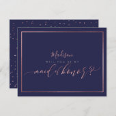 Invitation PixDezines Faux Rose Gold sera-t-il votre serviteu (Devant / Derrière)