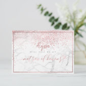 Invitation PixDezines Faux Rose Gold sera-tu Matron ? (Debout devant)