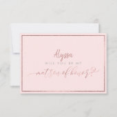 Invitation PixDezines Faux Rose Gold sera-tu Matron ? (Devant)