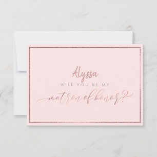 Invitation PixDezines Faux Rose Gold sera-tu Matron ?