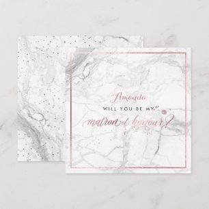 Invitation PixDezines Faux Rose Gold Vous Matron d'honneur