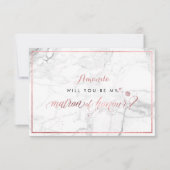 Invitation PixDezines Faux Rose Gold Vous Matron d'honneur (Devant)