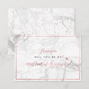 Invitation PixDezines Faux Rose Gold Vous Matron d'honneur