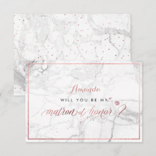 Invitation PixDezines Faux Rose Gold Vous Matron d'honneur