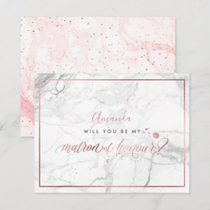 Invitation PixDezines Faux Rose Gold Vous Matrone d'Honneur