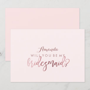 Invitation PixDezines Faux Rose Gold Vous Serez..Bridesmaid