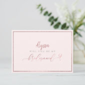 Invitation PixDezines Faux Rose Gold Vous Serez..Bridesmaid (Debout devant)