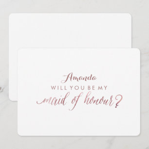 Invitation PixDezines Faux Rose Gold Vous Serez Ma Femme..