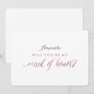 Invitation PixDezines Faux Rose Gold Vous Serez Ma Femme.