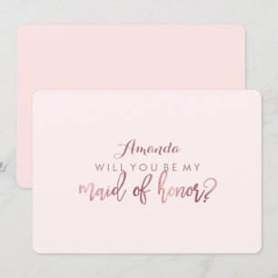 Invitation PixDezines Faux Rose Gold Vous Serez .. Maid