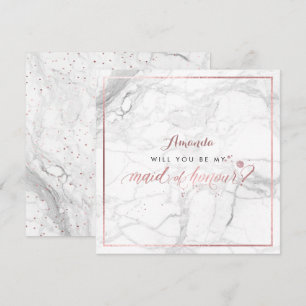Invitation PixDezines Faux Rose Gold Will You Maid of Honor