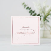 Invitation PixDezines Faux Rose Gold Will You Matron (Debout devant)