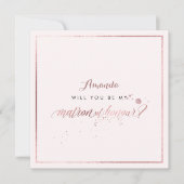 Invitation PixDezines Faux Rose Gold Will You Matron (Devant)