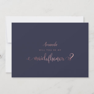 Invitation PixDezines Faux Rose Maid of Honor