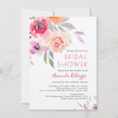 Invitation PixDezines Fête de l'mariée Aquarelle Florale d'ét (Devant)