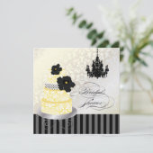 Invitation PixDezines Fête de l'mariée de gâteau jaune+blanc  (Debout devant)