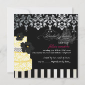 Invitation PixDezines Fête de l'mariée de gâteau jaune+blanc  (Dos)