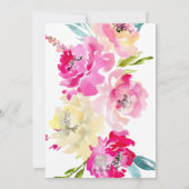 Invitation PixDezines Fête des mariées Aquarelle Peonies (Dos)