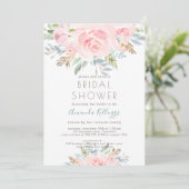 Invitation PixDezines Fête des mariées Aquarelle Peonies Invi (Debout devant)