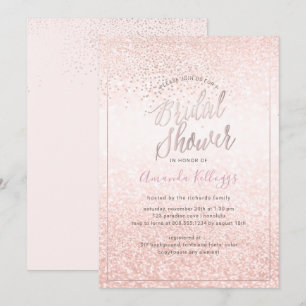 Invitation PixDezines Fête des mariées Blush Pink Confetti