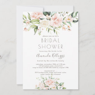 Invitation PixDezines Fête des mariées H2 Blush Cream Roses
