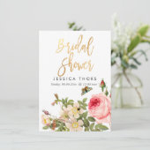 Invitation PixDezines Fête des mariées Rose Jardin/do-it-your (Debout devant)