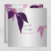 Invitation PixDezines feuillage/aubergine/arrière - plan de c (Devant / Derrière)