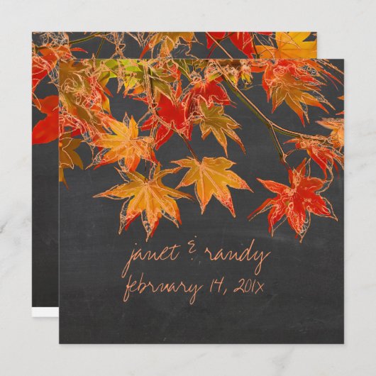 Invitation PixDezines feuilles de l'érable+événement tableau (Devant / Derrière)