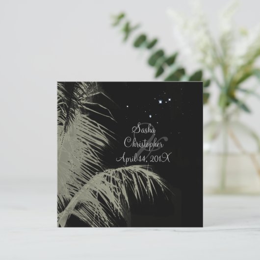 Invitation PixDezines feuilles de noix de coco/frondes de pal (Debout devant)