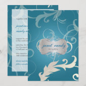 Invitation PixDezines Feuilles ornementaux + frissons (Devant / Derrière)