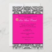 Invitation PixDezines Fidora Damask, Bat Mitzvah/ couleur DIY (Dos)
