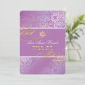 Invitation PixDezines Fidora Damask, couleur Bat mitzvah/DO-I (Debout devant)