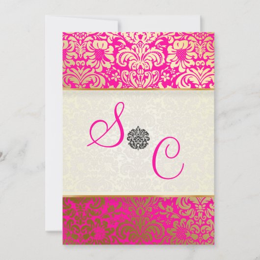 Invitation PixDezines Fidora Damask Vintage (Devant)