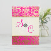 Invitation PixDezines Fidora Damask Vintage (Debout devant)