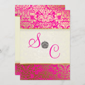 Invitation PixDezines Fidora Damask Vintage (Devant / Derrière)