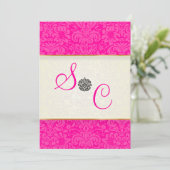 Invitation PixDezines Fidora Damask Vintage (Debout devant)