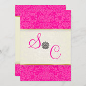 Invitation PixDezines Fidora Damask Vintage (Devant / Derrière)