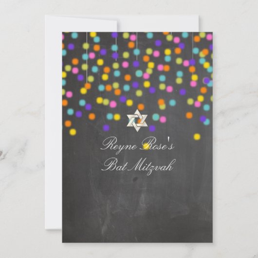 Invitation PixDezines fiesta+tchalkboard/bat mitzvah (Devant)
