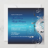 Invitation PixDezines Filigree+tourbillons/argent+bleu (Dos)