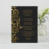 Invitation PixDezines FILIGREE TOURBILLONS / FAUX OR (Debout devant)