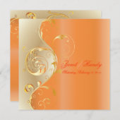 Invitation PixDezines Filigree+tourbillons/gold+orange/do-it- (Devant / Derrière)